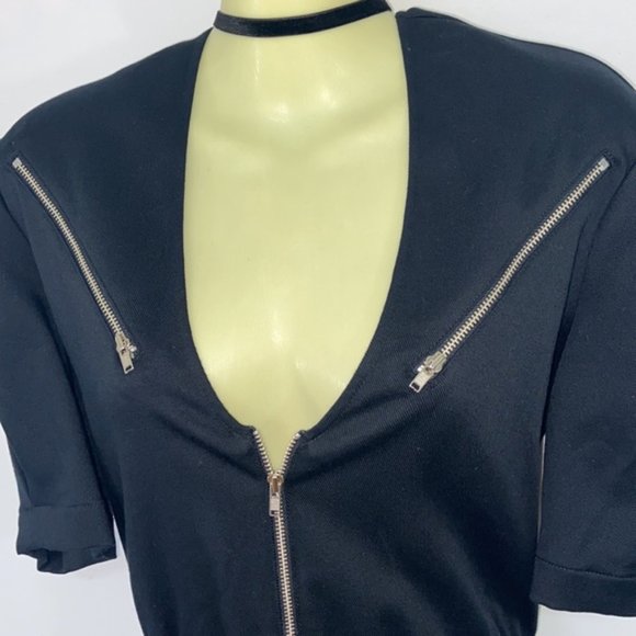 Reformation Zipper Black Mini Dress Wonderful Condition~4 - Picture 2 of 8